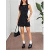 imageMakeMeChic Womens Mesh Open Back Tank Dress Glitter Sleeveless Bodycon Going Out Mini DressesBlack