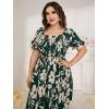 imageMakeMeChic Womens Plus Size Boho Floral Maxi Dress Curvy Short Sleeve Shirred Squared Neck Flomal Long DressA Muilticolor