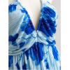 imageMakeMeChic Womens Plus Size Floral Tie Dye Halter Dress Open Back A Line Mini DressesBlue