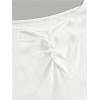 imageMakeMeChic Womens Plus Size Sleeveless Bubble Dress Ruched Rib Knitted A Line Mini DressesWhite