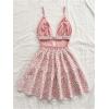 imageMakeMeChic Womens Sleeveless Cami Dress Backless Tiered Ruffle A Line Going Out Mini Dresses SundressPink