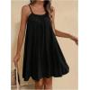 imageMakeMeChic Womens Sleeveless Spaghetti Strap Cami Dress Open Back Mini Dresses SundressBlack
