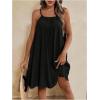 imageMakeMeChic Womens Sleeveless Spaghetti Strap Cami Dress Open Back Mini Dresses SundressBlack