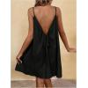 imageMakeMeChic Womens Sleeveless Spaghetti Strap Cami Dress Open Back Mini Dresses SundressBlack