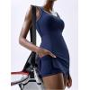 imageMakeMeChic Womens Sleeveless Tennis Dress Scoop Neck Athletic Golf Dresses with Built in ShortsBlue