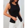 imageMakeMeChic Womens Vest Top Sleeveless Blazer Split Hem Button Down Dressy Suit Vest Outerwear WaistcoatBlack