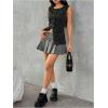 imageMakeMeChic Womens Vest Top Sleeveless Blazer Split Hem Button Down Dressy Suit Vest Outerwear WaistcoatBlack Stripe