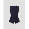 imageMakeMeChic Womens Vest Top Sleeveless Blazer Split Hem Button Down Dressy Suit Vest Outerwear WaistcoatBlue B