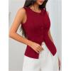imageMakeMeChic Womens Vest Top Sleeveless Blazer Split Hem Button Down Dressy Suit Vest Outerwear WaistcoatBurgundy
