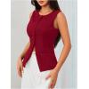 imageMakeMeChic Womens Vest Top Sleeveless Blazer Split Hem Button Down Dressy Suit Vest Outerwear WaistcoatBurgundy