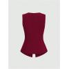 imageMakeMeChic Womens Vest Top Sleeveless Blazer Split Hem Button Down Dressy Suit Vest Outerwear WaistcoatBurgundy B