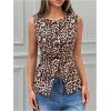 imageMakeMeChic Womens Vest Top Sleeveless Blazer Split Hem Button Down Dressy Suit Vest Outerwear WaistcoatKhaki