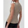 imageMakeMeChic Womens Vest Top Sleeveless Blazer Split Hem Button Down Dressy Suit Vest Outerwear WaistcoatKhaki a
