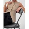 imageMakeMeChic Womens Vest Top Sleeveless Blazer Split Hem Button Down Dressy Suit Vest Outerwear WaistcoatKhaki a