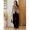 imageMakeMeChic Womens Vest Top Sleeveless Blazer Split Hem Button Down Dressy Suit Vest Outerwear WaistcoatMulticolor