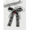 imageMakeMeChic Womens Y2K Bow Keychain Bag Charm Ribbon Metal Retro AccessoriesBlack B