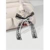imageMakeMeChic Womens Y2K Bow Keychain Bag Charm Ribbon Metal Retro AccessoriesBlack C