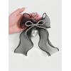 imageMakeMeChic Womens Y2K Bow Keychain Bag Charm Ribbon Metal Retro AccessoriesBlack Multi