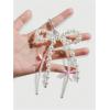 imageMakeMeChic Womens Y2K Bow Keychain Bag Charm Ribbon Metal Retro AccessoriesBow Pink