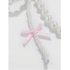 imageMakeMeChic Womens Y2K Bow Keychain Bag Charm Ribbon Metal Retro AccessoriesBow Pink