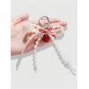 imageMakeMeChic Womens Y2K Bow Keychain Bag Charm Ribbon Metal Retro AccessoriesBurgundy