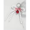imageMakeMeChic Womens Y2K Bow Keychain Bag Charm Ribbon Metal Retro AccessoriesBurgundy