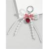 imageMakeMeChic Womens Y2K Bow Keychain Bag Charm Ribbon Metal Retro AccessoriesBurgundy
