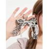 imageMakeMeChic Womens Y2K Bow Keychain Bag Charm Ribbon Metal Retro AccessoriesCoffee Brown