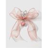 imageMakeMeChic Womens Y2K Bow Keychain Bag Charm Ribbon Metal Retro AccessoriesDusty Pink