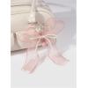 imageMakeMeChic Womens Y2K Bow Keychain Bag Charm Ribbon Metal Retro AccessoriesDusty Pink