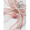 imageMakeMeChic Womens Y2K Bow Keychain Bag Charm Ribbon Metal Retro AccessoriesDusty Pink