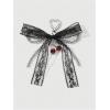 imageMakeMeChic Womens Y2K Bow Keychain Bag Charm Ribbon Metal Retro AccessoriesLace Multi