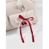 imageMakeMeChic Womens Y2K Bow Keychain Bag Charm Ribbon Metal Retro AccessoriesRed