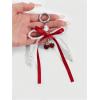 imageMakeMeChic Womens Y2K Bow Keychain Bag Charm Ribbon Metal Retro AccessoriesRed