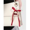 imageMakeMeChic Womens Y2K Bow Keychain Bag Charm Ribbon Metal Retro AccessoriesRed