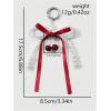 imageMakeMeChic Womens Y2K Bow Keychain Bag Charm Ribbon Metal Retro AccessoriesRed