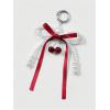 imageMakeMeChic Womens Y2K Bow Keychain Bag Charm Ribbon Metal Retro AccessoriesRed