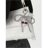 imageMakeMeChic Womens Y2K Bow Keychain Bag Charm Ribbon Metal Retro AccessoriesWhite