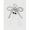 imageMakeMeChic Womens Y2K Bow Keychain Bag Charm Ribbon Metal Retro AccessoriesWhite