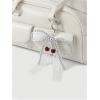 imageMakeMeChic Womens Y2K Bow Keychain Bag Charm Ribbon Metal Retro AccessoriesWhite