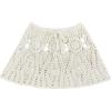 imageMakeMeChic Womens Crochet Cover Up Skirt High Waist Drawstring Knit Swimsuits Boho Swim SkirtsBeige