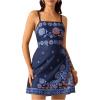 imageMakeMeChic Womens Floral Boho Dress Sleeveless Vacation Mini Short Dress Tie Backless SundressMulticolor