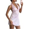 imageMakeMeChic Womens Leopard Print Halter Dress Tie Backless Cheetah Party Mini DressesPink