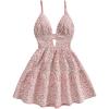 imageMakeMeChic Womens Sleeveless Cami Dress Backless Tiered Ruffle A Line Going Out Mini Dresses SundressPink