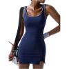 imageMakeMeChic Womens Sleeveless Tennis Dress Scoop Neck Athletic Golf Dresses with Built in ShortsBlue