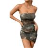 imageMakeMeChic Womens Tie Dye Y2k Mesh Mini Dress Strapless Bodycon Tube DressesOlive Green