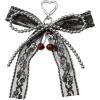 imageMakeMeChic Womens Y2K Bow Keychain Bag Charm Ribbon Metal Retro AccessoriesLace Multi