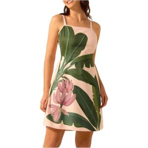 imageMakeMeChic Womens Floral Boho Dress Sleeveless Vacation Mini Short Dress Tie Backless SundressGreen