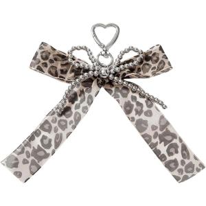 imageMakeMeChic Womens Y2K Bow Keychain Bag Charm Ribbon Metal Retro AccessoriesMulticoloured