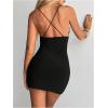 imageMakeMeChic Womens Backless Criss Cross Halter Dress Cut Out Bodycon Party Mini DressesBlack